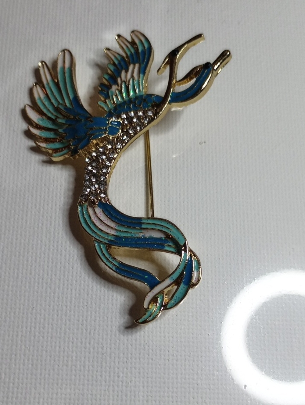 Enamel Bird Brooch